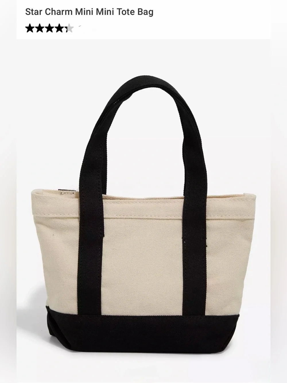 *new* Hot Topic Star Charm Mini Tote Bag - Black & Cream
